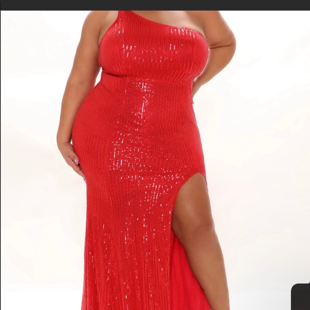 Red long dress